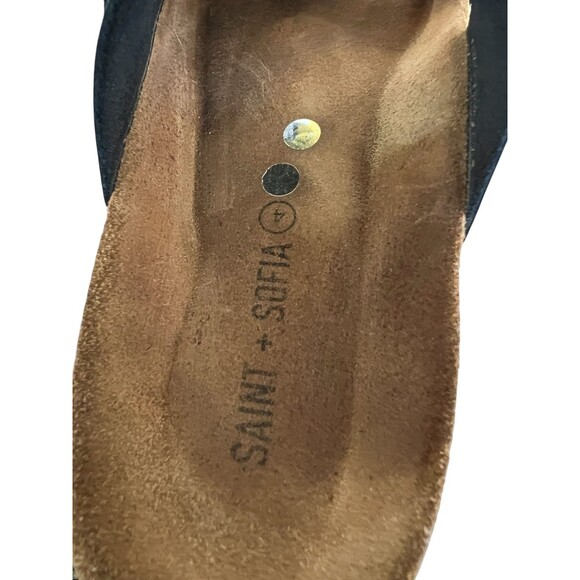 Saint + Sofia Platform 2 Strap Sandals  US 7  Pewter Metallic Leather  Casual - Picture 9 of 10